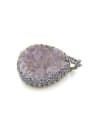 thumb Fashion Water Drop shaped Amethyst Crystal Silver Pendant 1