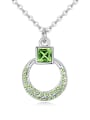 thumb Simple Square Cubic austrian Crystals Hollow Round Alloy Necklace 2