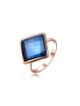 thumb Blue Square Shaped Austria Crystal Ring 0