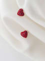 thumb 925 Sterling Silver With Rose Gold Plated Cute Heart Stud Earrings 2