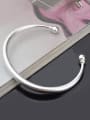 thumb Simple Silver Plated Copper Opening Bangle 2