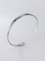 thumb 925 Sterling Silver With Smooth Simplistic Round Free Size Bangles 2