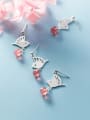 thumb 925 Sterling Silver With Platinum Plated Cute Little Bird  Drop Earrings 3