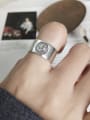 thumb Sterling Silver portrait relief free size ring 1
