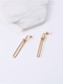 thumb Titanium With Gold Plated Simplistic Geometric Drop Earrings 2