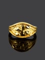 thumb High Quality 24K Gold Plated Flower Pattern Copper Ring 1