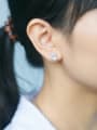 thumb S925 Silver CZ Freshwater Pearl stud Earring 2