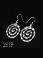 thumb Round Fashion White Gold Plated Drop Earrings 1