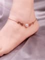 thumb Lovely Fashion Artificial Pearl Titanium Anklet 1