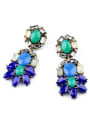 thumb Alloy Sweet and Elegant Color Stones Drop Chandelier earring 0