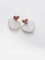 thumb Alloy With Imitation Gold Plated Simplistic Heart Stud Earrings 1