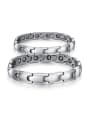 thumb Simple Titanium Cubic Magnets Lovers Bracelet 0