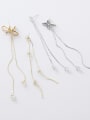 thumb Alloy With Gold Plated Simplistic Butterfly Threader Earrings 0