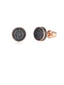 thumb Copper With Cubic Zirconia Delicate Round Stud Earrings 0