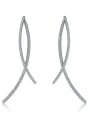 thumb Simple slender AAA Zircon Earrings 0
