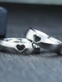 thumb Stainless Steel With Platinum Plated Simplistic Heart Band Rings 3