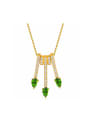 thumb Arrow Shaped Green Natural Stones Gold Plated Pendant 0