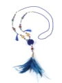 thumb Colorful Glass Beads Feather Fashion Necklace 2