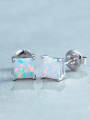 thumb Square Opal Stone stud Earring 1