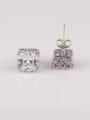 thumb Classic Square AAA Zircon, European And American Quality Gold Plated stud Earring 1