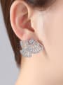 thumb Copper With White Gold Plated Fashion Statement Stud Earrings 1