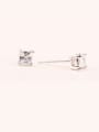 thumb Classic 4mm Square Zircon Diamond Four Claw Simple and Multipurpose stud Earring 0