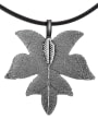 thumb Trendy Gold Plated Natural Leaf Artificial Leather Necklace 2