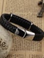 thumb Personalized Little Cross Black Artificial Leather Men Bracelet 2
