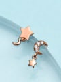 thumb Fresh Star And Moon Shaped Asymmetric Rhinestones Drop Earrings 0