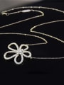 thumb Hollow Flower Zircon Necklace 1