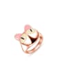 thumb Cute Cat Shaped Rose Gold Enamel Ring 0