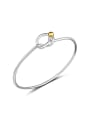 thumb Simple Knot Silver Plated Copper Bangle 0