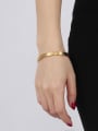 thumb All-match Gold Plated Geometric Shaped Titanium Bangle 1