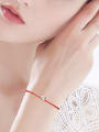 thumb Simple Cubic Zircon Red Rope Copper Bracelet 1