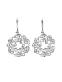 thumb Delicate Flower Shaped Silver Plated Drop Earrings 0
