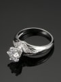 thumb Engagement Noble Platinum Plated Copper Ring with Zircon 2
