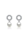 thumb Winter Accessories Shell Pearls Zircons Drop Earrings 0