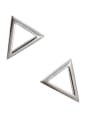 thumb 925 Sterling Silver With Silver Plated Simplistic Triangle Stud Earrings 2