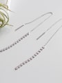 thumb 925 Sterling Silver With Silver Plated Trendy Chain Threader Earrings 2