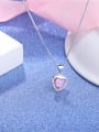 thumb 925 Silver Pink Stone Heart Shaped Necklace 1