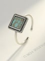 thumb 925 Sterling Silver With Platinum Plated Fashion Square Free Size Rings 2