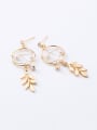 thumb Alloy With Gold Plated Hip Hop Leaf Drop Earrings 0
