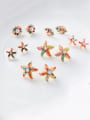 thumb Alloy With  Artificial Pearl  Bohemia Colorful Sea Star Round Stud Earrings 1