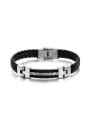 thumb Fashion Woven Artificial Leather Titanium Men Bracelet 0