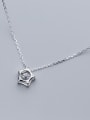 thumb 925 Sterling Silver With Silver Plated Personality Hollow Star Necklaces 0