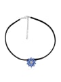 thumb Simple austrian Crystals-Studded Flowers Alloy Crystal Necklace 2