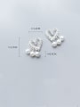 thumb 925 Sterling Silver With PArtificial Pearl Simplistic Heart Stud Earrings 2