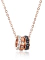 thumb Stainless Steel With Rose Gold Plated Trendy Running circles Necklaces 0