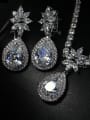 thumb Flower Shaped Wedding Two Pieces Jewelry Set 1