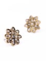 thumb Alloy Retro Flower Rhinestones stud Earring 2